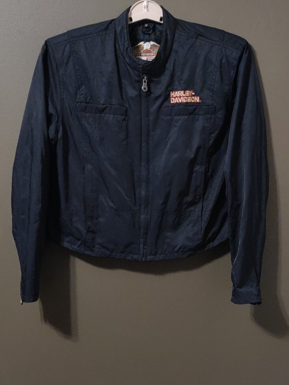 Vintage Harley Davidson Women's Cafe Racer Nylon Riding Jacket LARGE